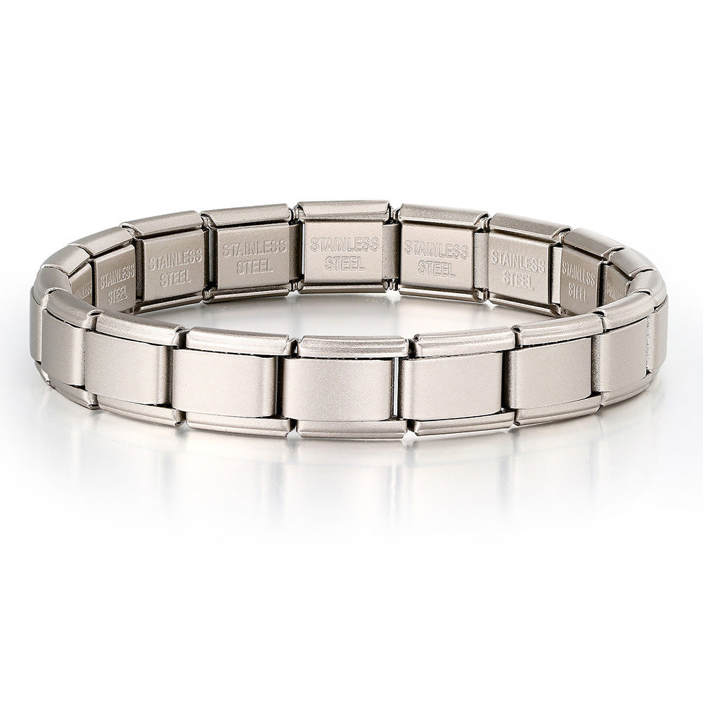 Wholesale Italian charm bracelet 9 facial mask DIY splicing removable stainless steel com posable bracelet