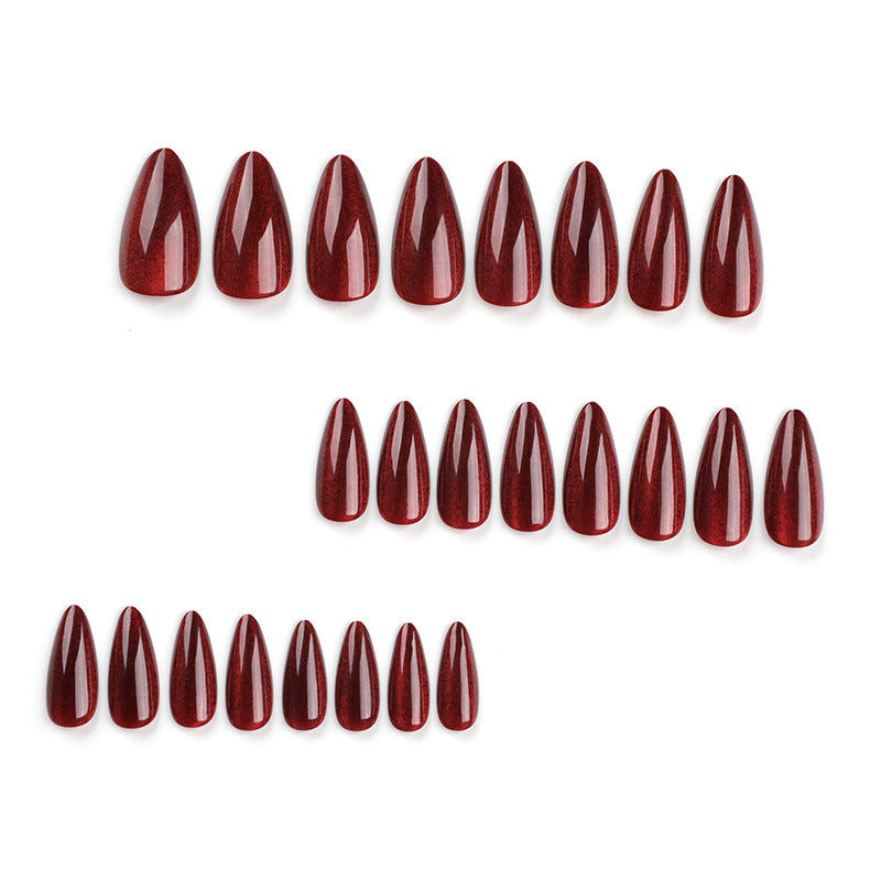 Wholesale 24 Pieces/box Valentine's Day Red Press-on Nails Kits Nail Stickers ACC-NS-LeFan166