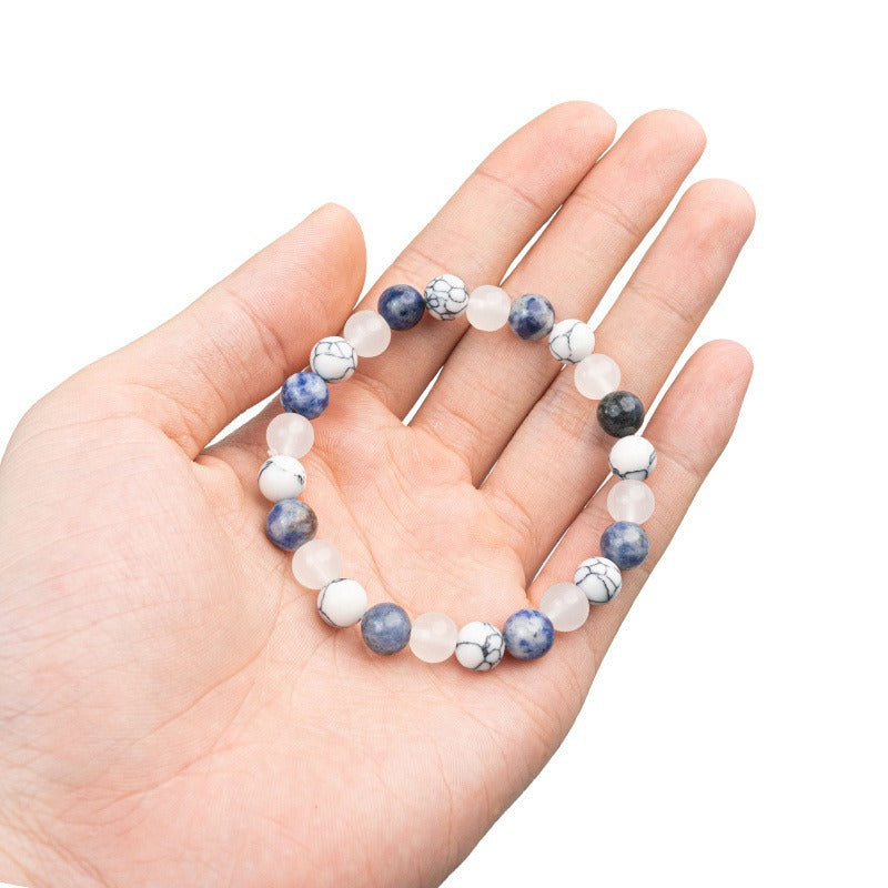 Wholesale Bohemian Blue Dot Stone White Marble White Turquoise Bracelet ACC-BT-XiaoDu001
