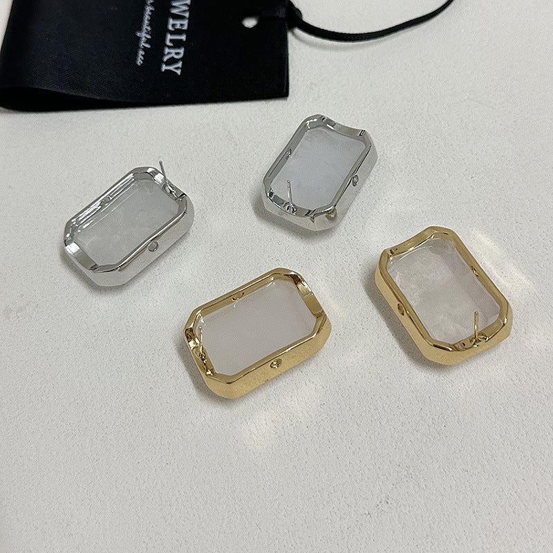 Wholesale  Light Luxury Large Candy Square Gem Earrings