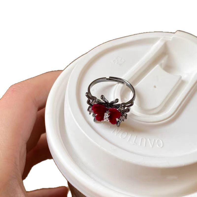 Wholesale Dark Butterfly Flower Open Ring