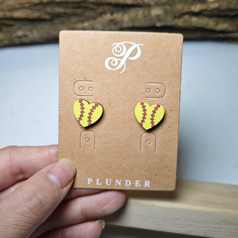 Wholesale Border Sports Wind Earrings Basketball Football Baseball Football Love Earrings