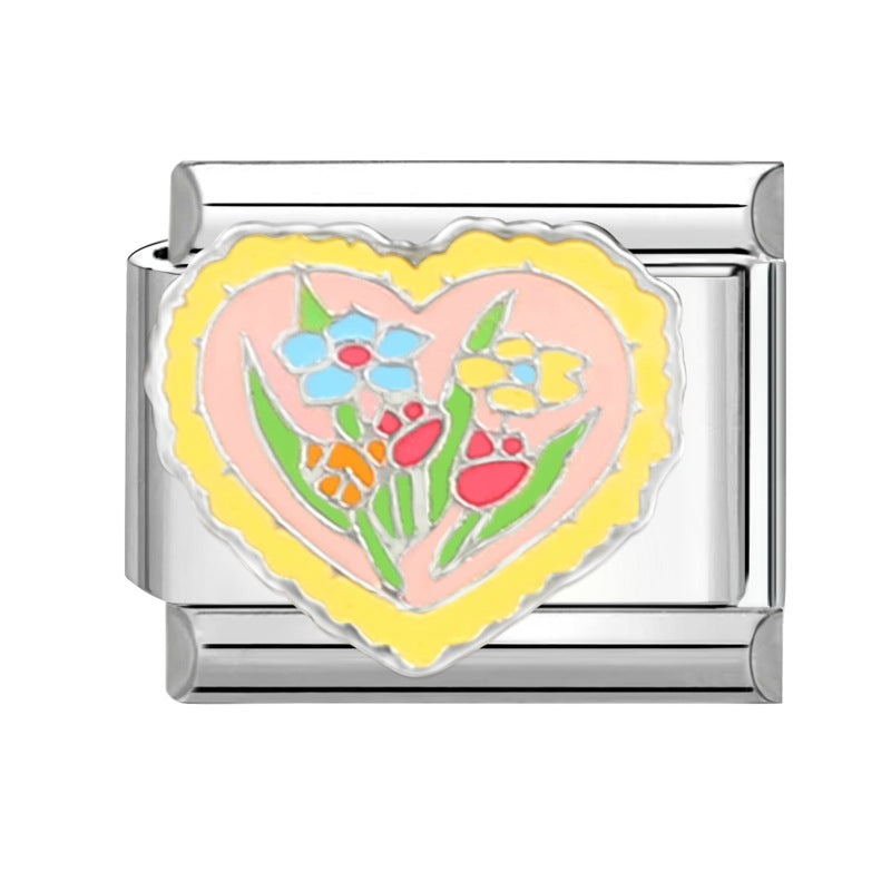 Wholesale  Italian Charm Bracelet 9mm DIY Splicing Removable Cartoon Food Stainless Steel Composable Bracelet