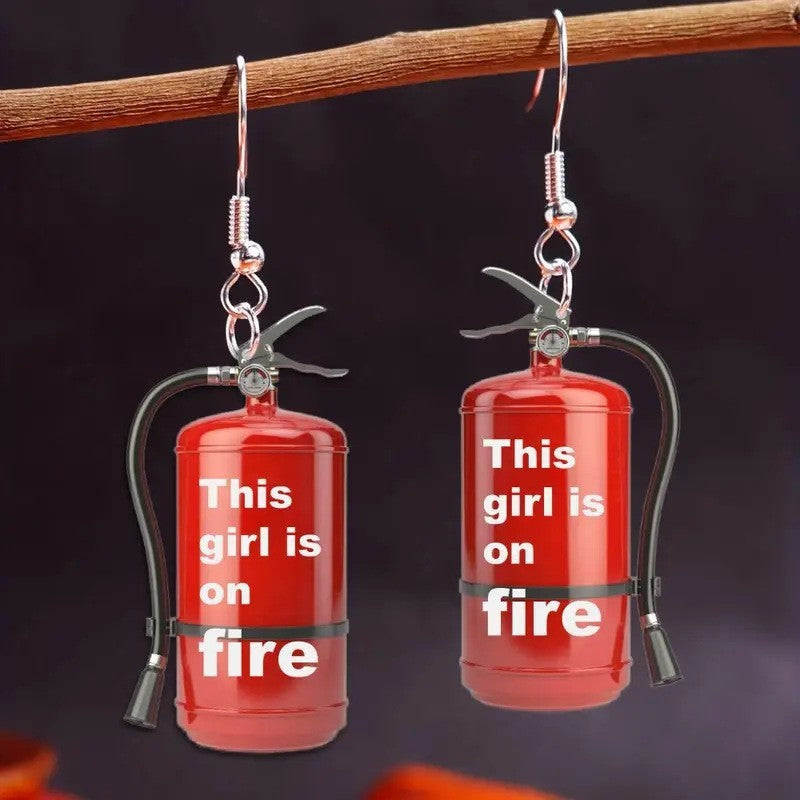 Wholesale Acrylic flat fire extinguisher earrings