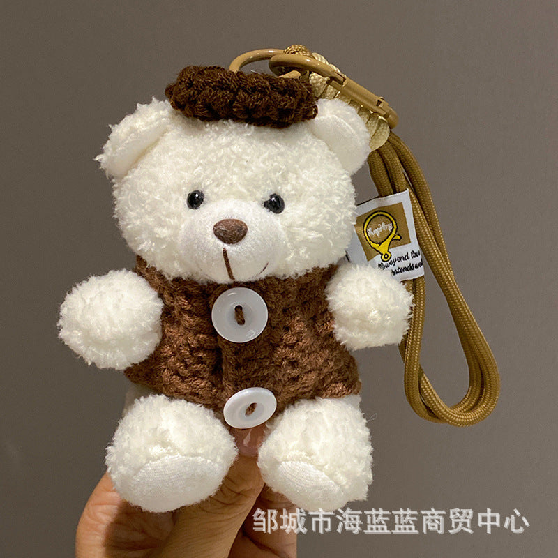Wholesale  Bow Sweater Bear Plush Doll Pendant Keychains