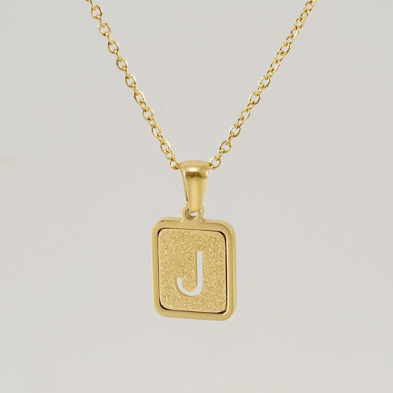 Wholesale 18K stainless steel hollow 26 English letter necklace