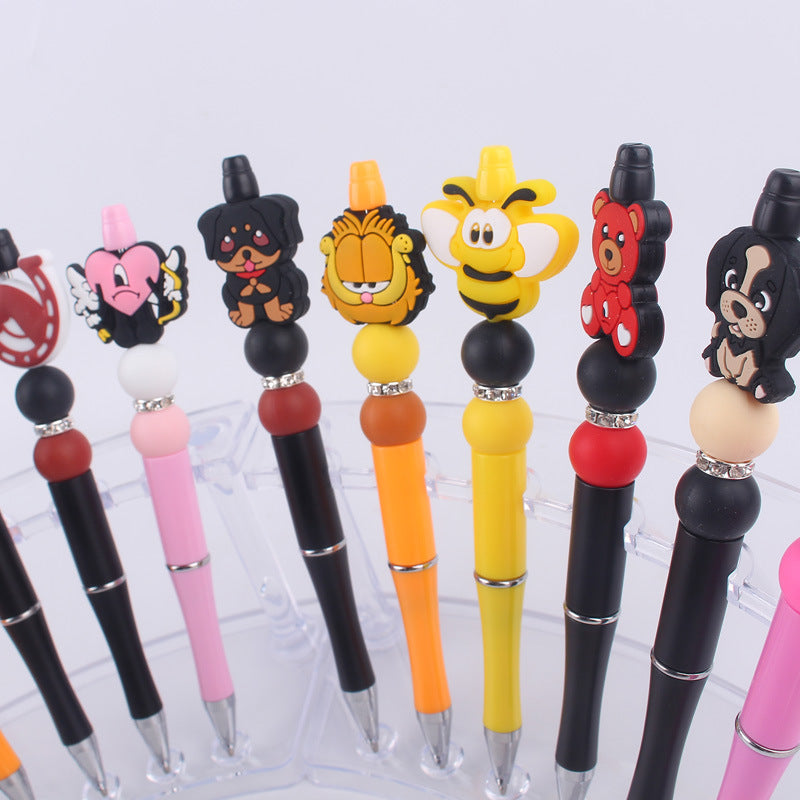 Wholesale Cartoon Silicone Animal Bee Dog Beaded Pen