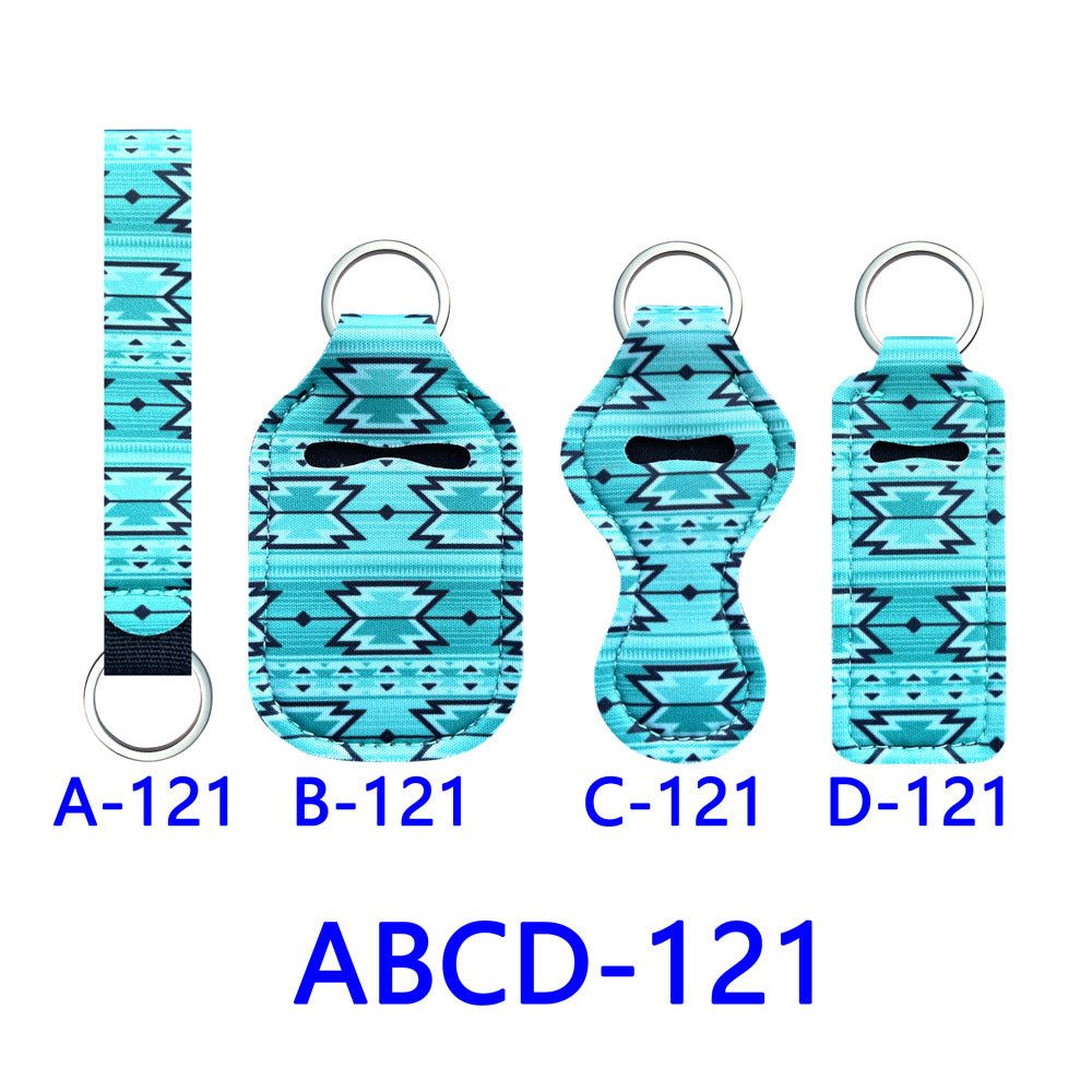 Wholesale 30pcs Aztec Western Style Neoprene Lipstick Case Wrist Strap Keychain Set ACC-KC-XinY002