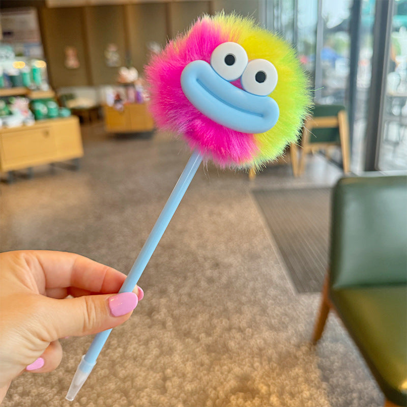 Wholesale  soft cute little flower fur ball ball pen