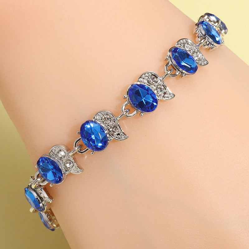 Wholesale Meniscus Colored Zircon Bracelet ACC-BT-Puhai001