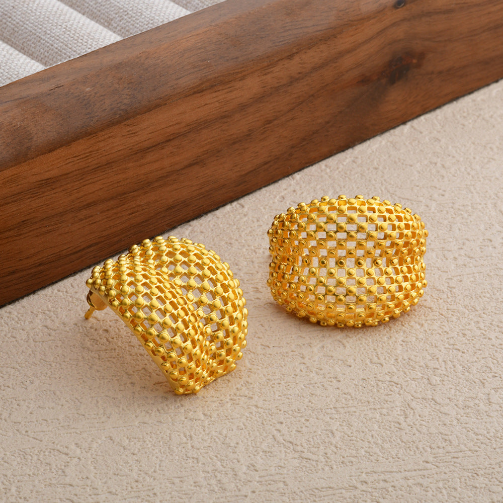 Wholesale Geometric Hollow Ball Earrings