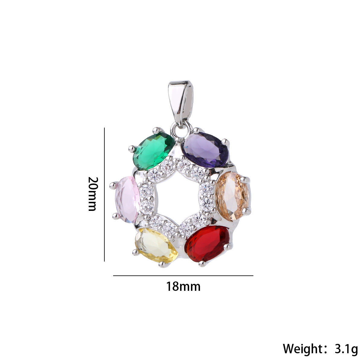 Wholesale Gold Plated Brass Zircon Pendant Snowflake Necklace Charm Elegant Round DIY Jewelry Accessory For Women Casual Boutique Resale