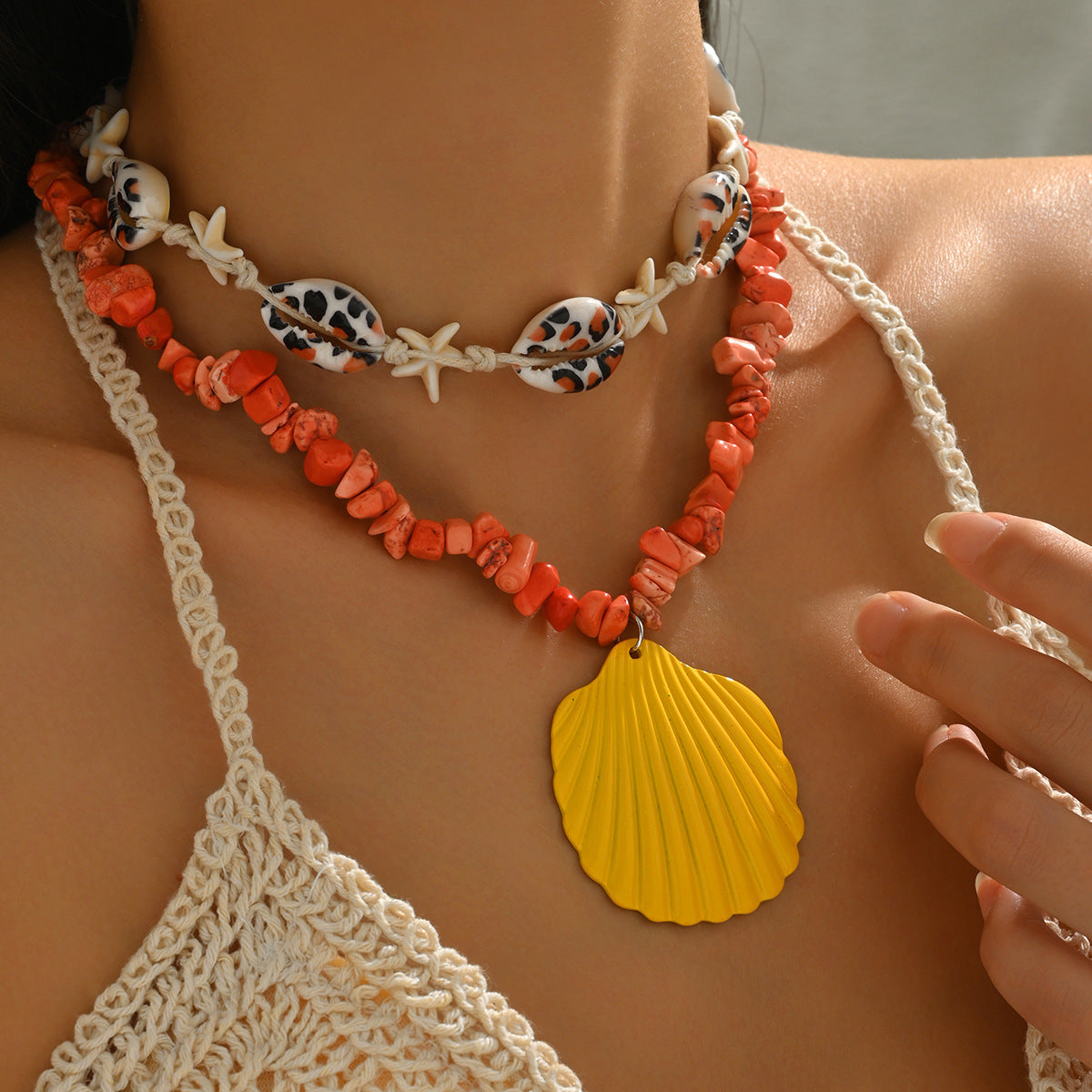 Wholesale  Beach Starfish Shell Pendant Necklace