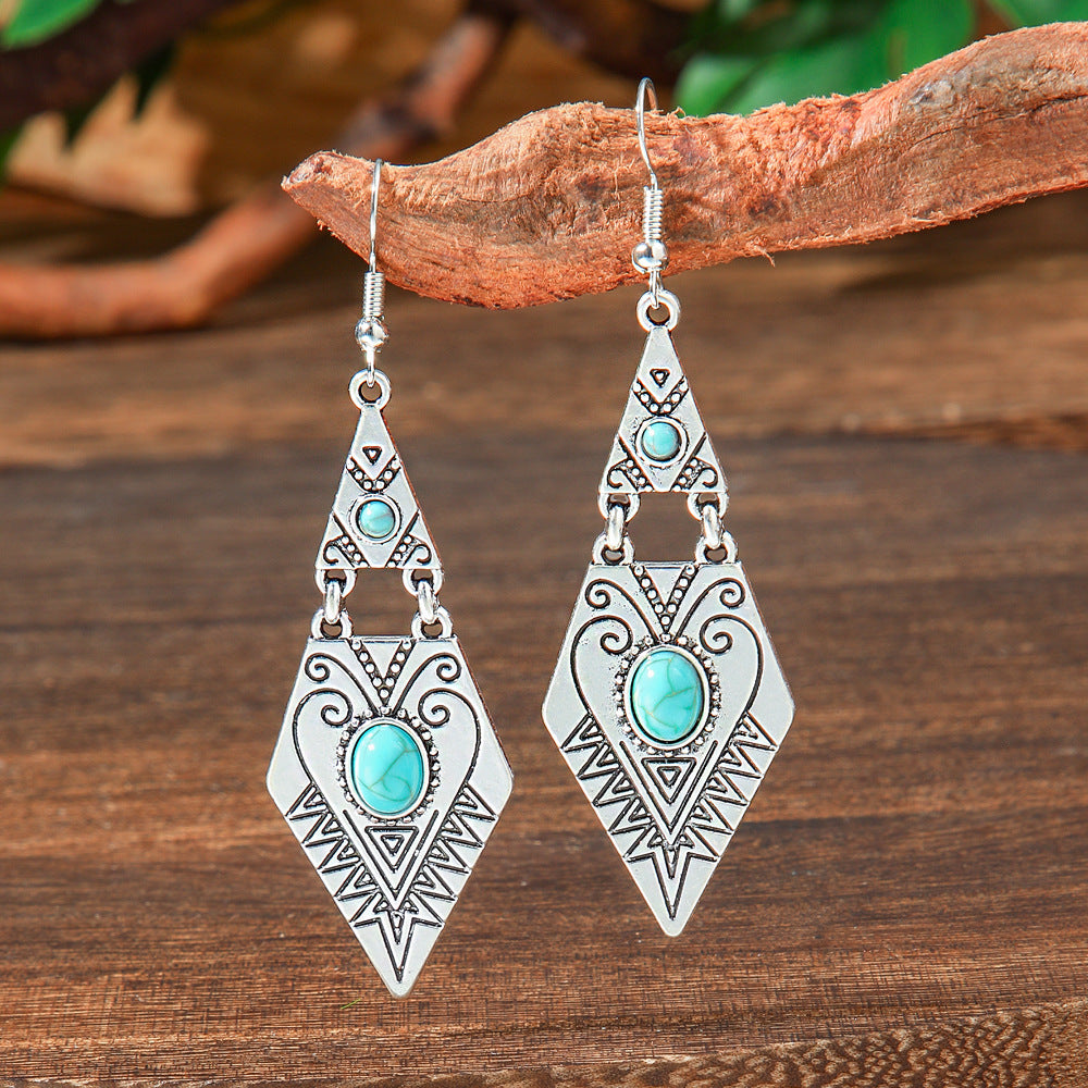 Wholesale  Bohemian turquoise ear jewelry earrings
