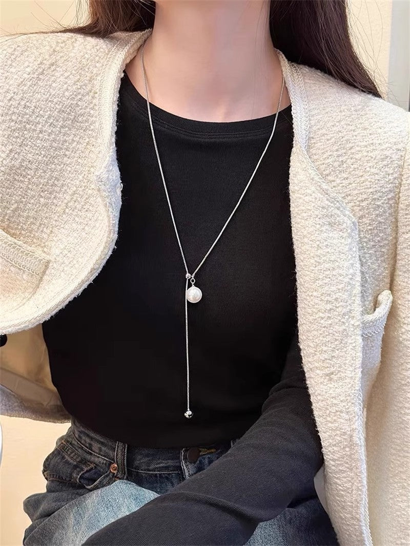 Wholesale Tassel Pearl Long Woolen Chain Light Luxury Necklace Accessories