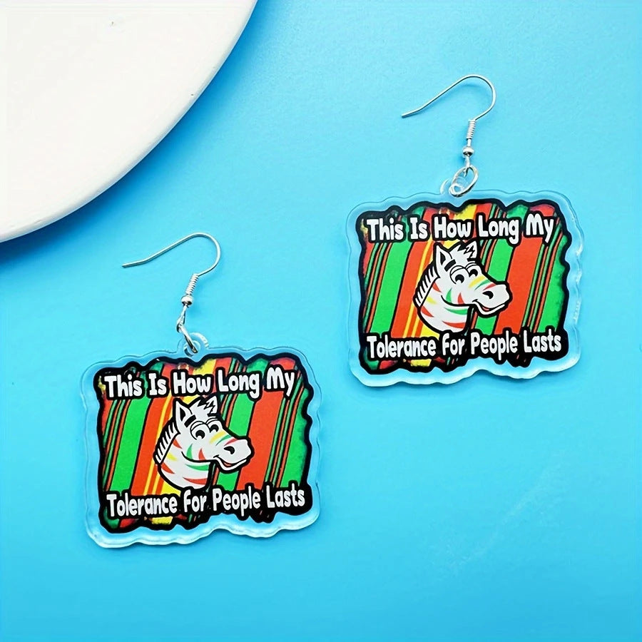 Wholesale English Color Acrylic Earrings