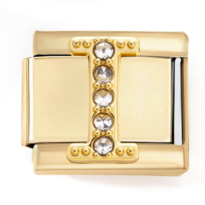 Wholesale 2PCS 9mm Italian Charm Starter Bracelets DIY Letters Stainless Steel Composable Bracelet