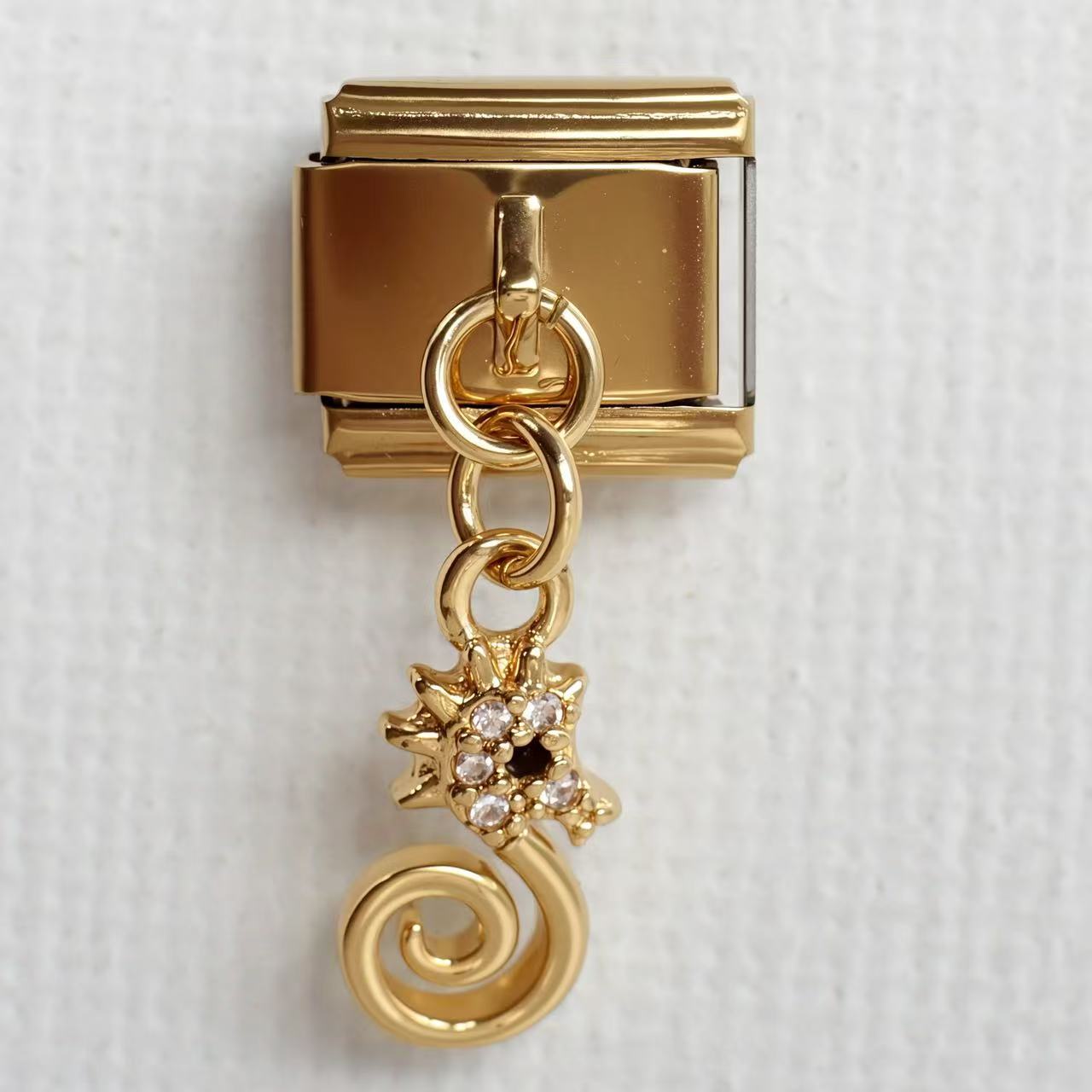Wholesale Stainless Steel Gold Ocean Style Italian Charm Bracelet Unisex Elastic Jewelry Gift Everyday Wear