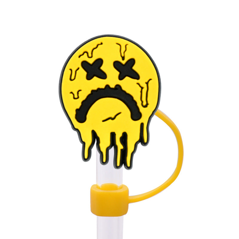 Wholesale Random 100pcs Horror Ghost 8/10mm PVC Soft Straw Tube Cap