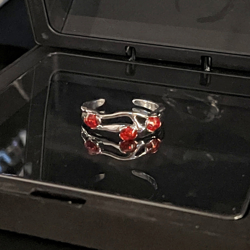 Wholesale Red stacked all-match cold ring