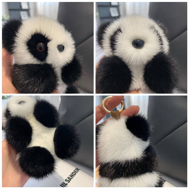 Wholesale cute red panda mink plush keychain