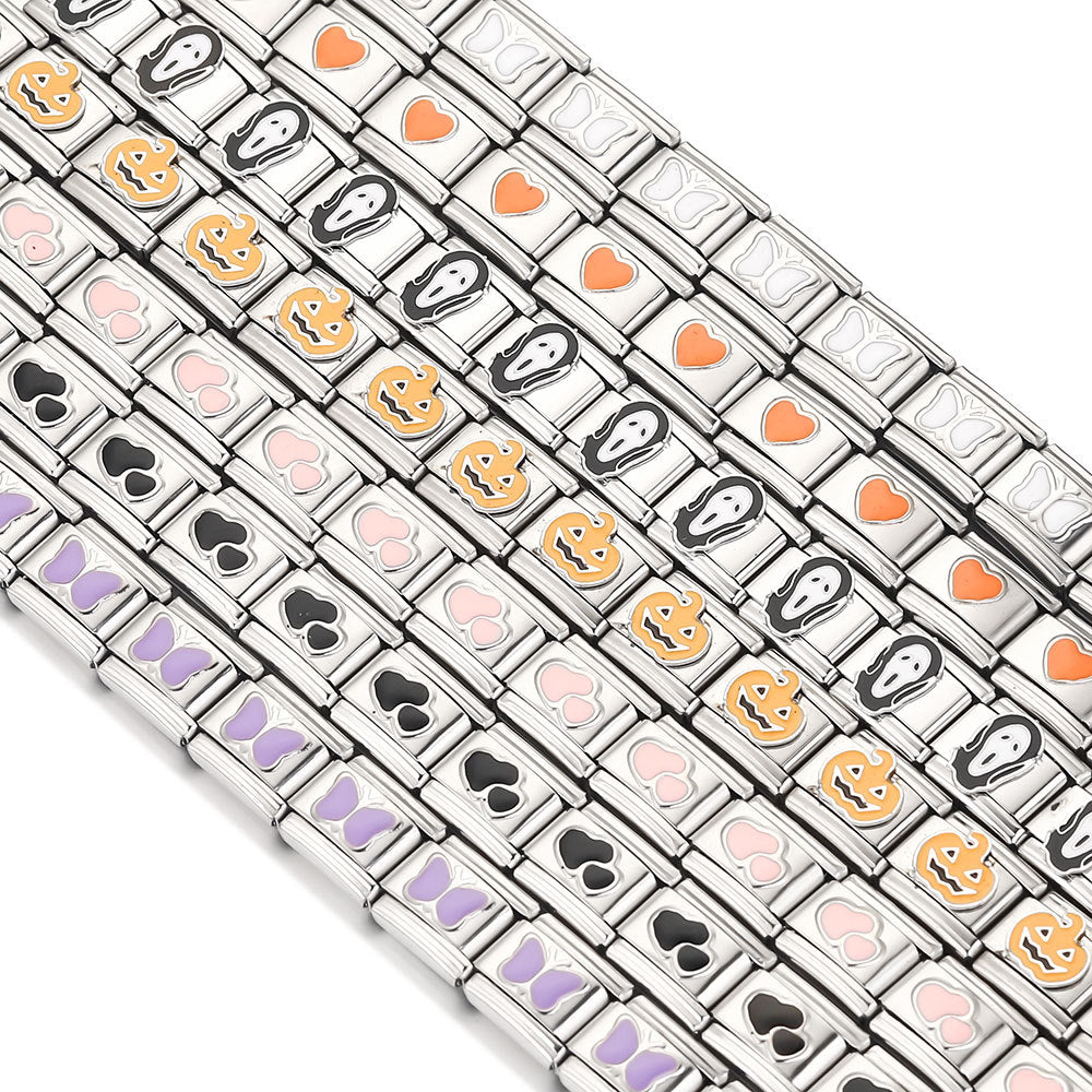 Wholesale 5pcs Italian Charm Bracelet 9mm DIY Splicing Cute Creative Stainless Steel Composable Bracelet