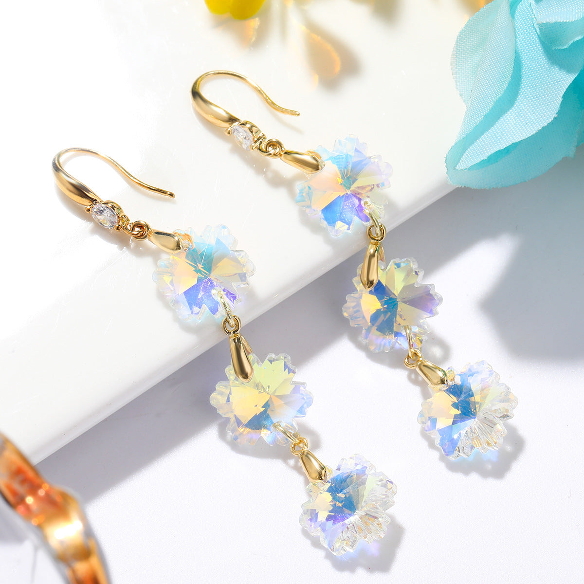 Wholesale  long colorful flower lovely earrings