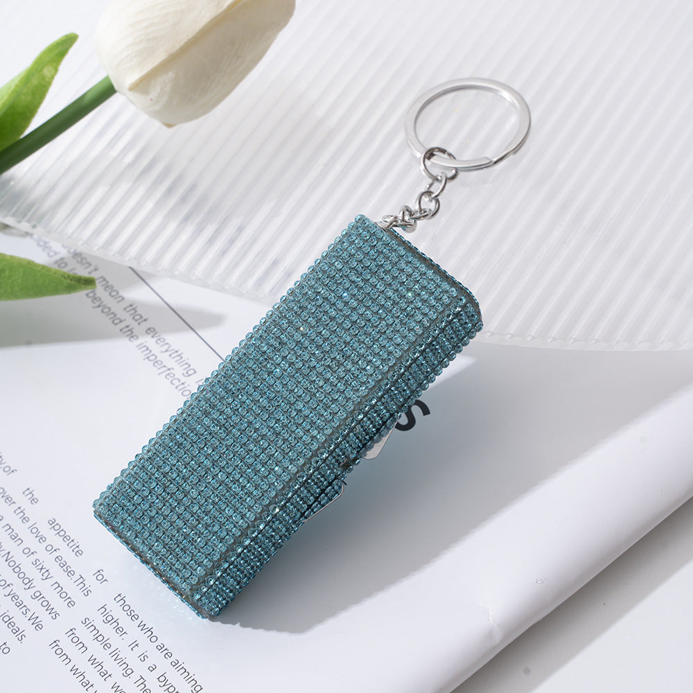 Wholesale Rhinestone Color Aluminum Alloy Pill Box Portable Keychain ACC-KC-ZhiYa028
