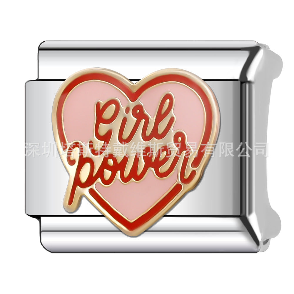 Wholesale Italian Charm Bracelet 9mm DIY Splicing Cute Creative Stainless Steel Composable Bracelet