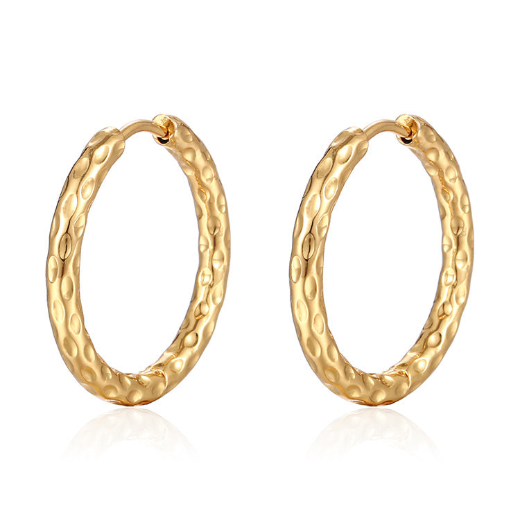 Wholesale Stainless Steel Round 18K Silver Plated Earrings