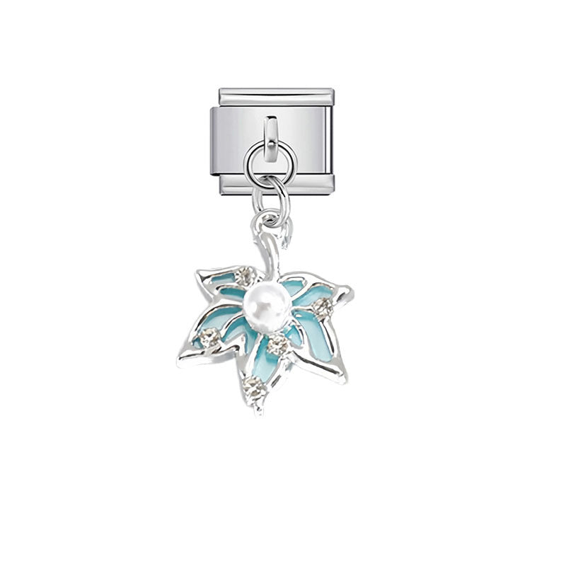 Wholesale Ocean Themed Italian Style DIY Pendant and Bracelet Kit Sweet Painted Stainless Steel Fashion Accessory for Everyday Wear