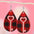 Wholesale Valentine's Day Plaid Love Water Drop Leather Double Sided Earrings