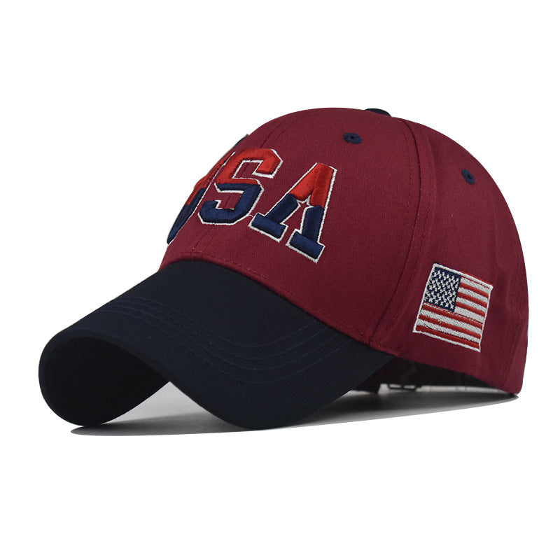 Wholesale Large Embroidered Cotton American Flag Baseball Cap