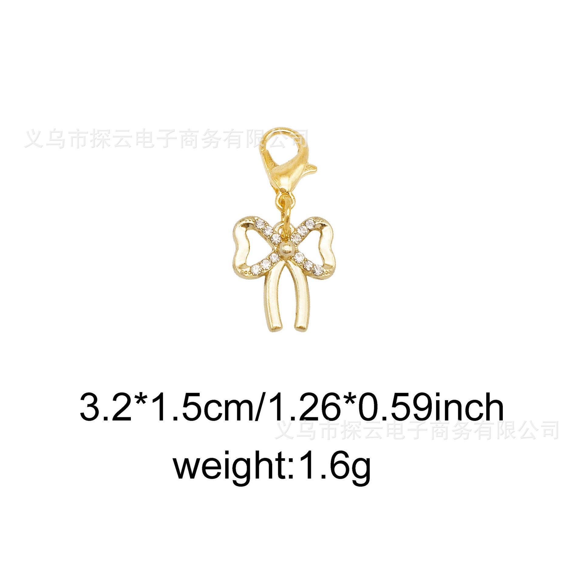 Wholesale Bowknot Heart-Shaped Zircon Diamond   Charms