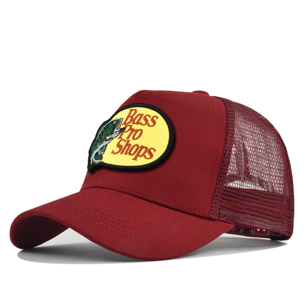 Wholesale Embroidered label mesh hat curved brim sun hat