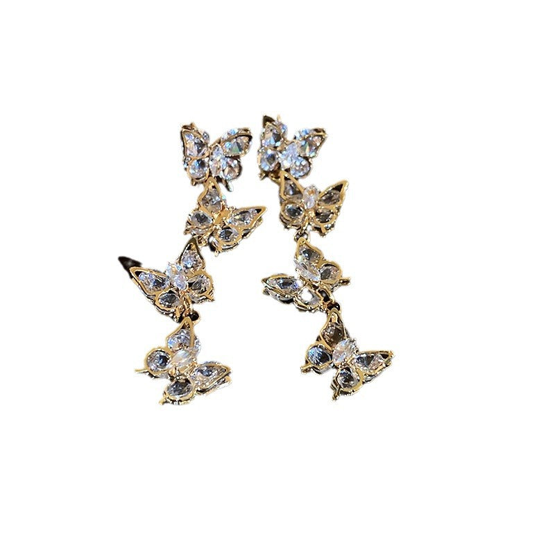 Wholesale Diamond Butterfly Earrings Ear Studs ACC-ES-Huiih002