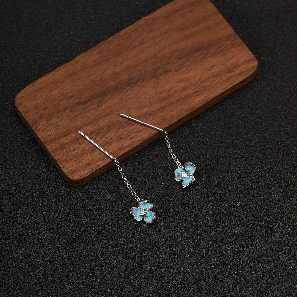 Wholesale Vintage blue iris earrings
