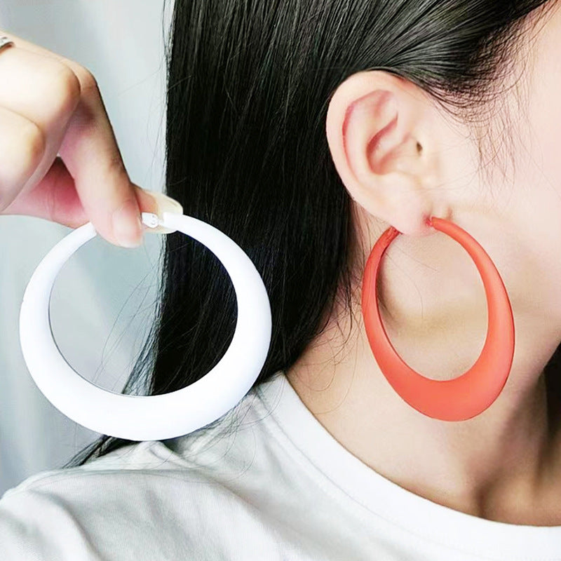 Wholesale 7CM spray paint big earrings