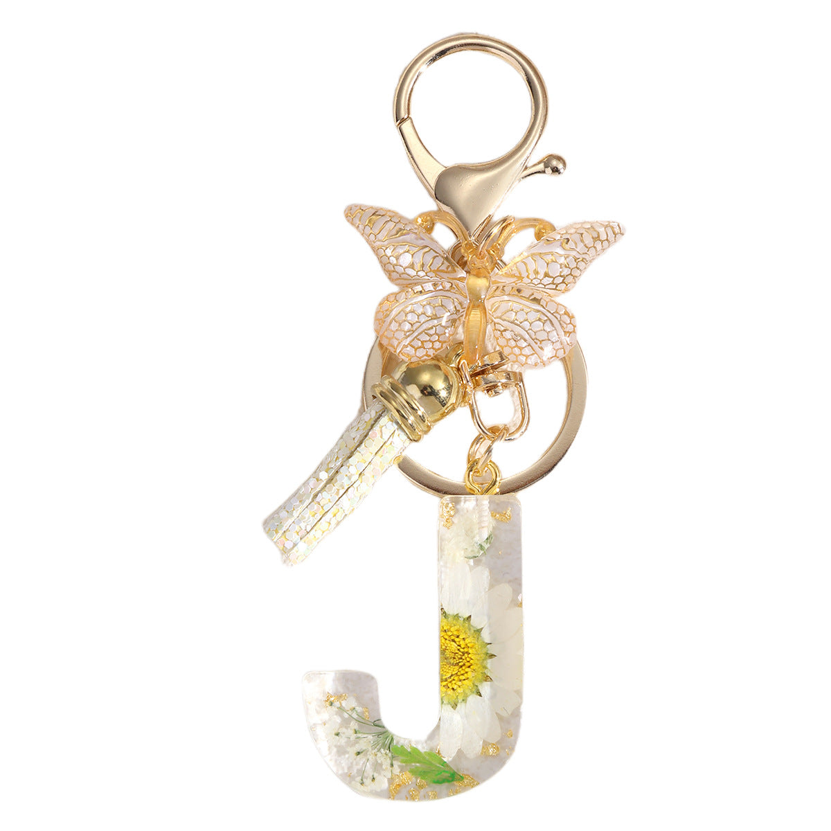 Wholesale Flowers English 26 Letters Keychain