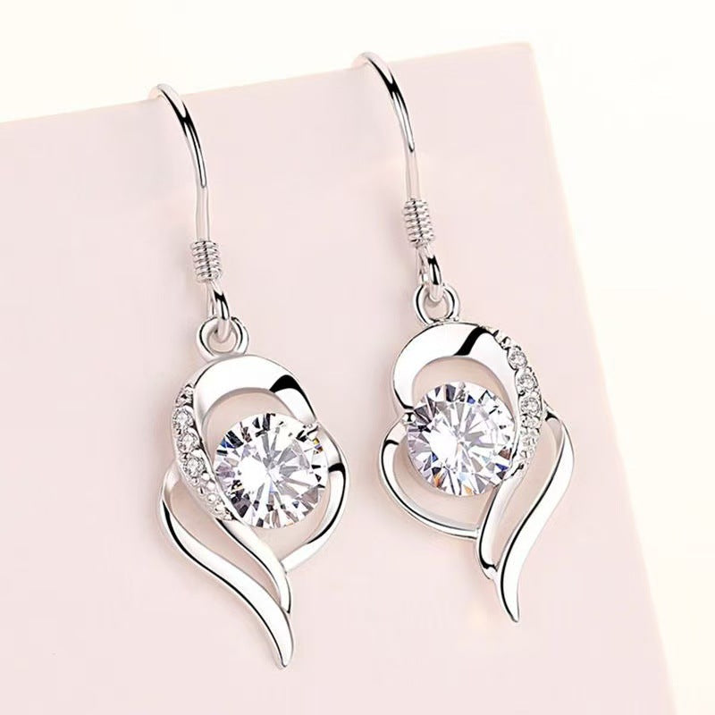 Wholesale zinc alloy silver luxury earrings