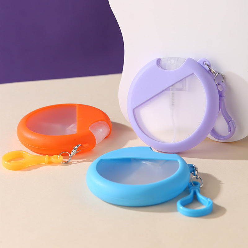 Wholesale 25ml Round Card Slot Perfume Bottle Silicone Protective Sleeve Hook Keychains