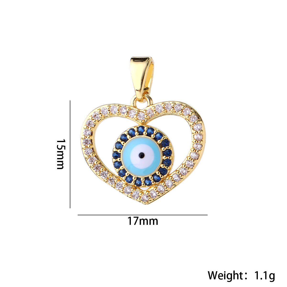 Wholesale Fashion Boho Evil Eye Gold Plated Brass Zircon Pendant For DIY Necklace Making Boutique Resale