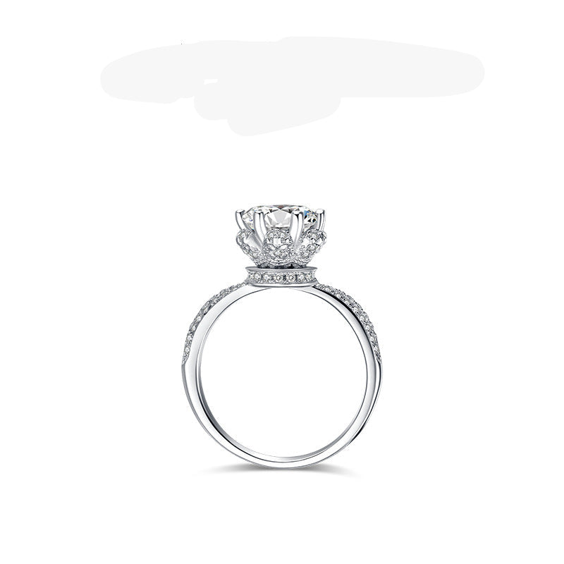 Wholesale full diamond s925 crown sterling silver ring