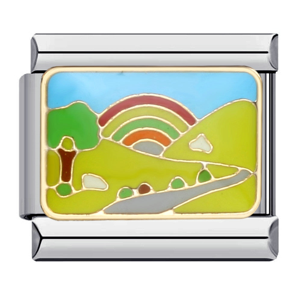 Wholesale Italian Module Bracelet Welding Oil Dropping Titanium Steel Bracelet DIY Italian Charms