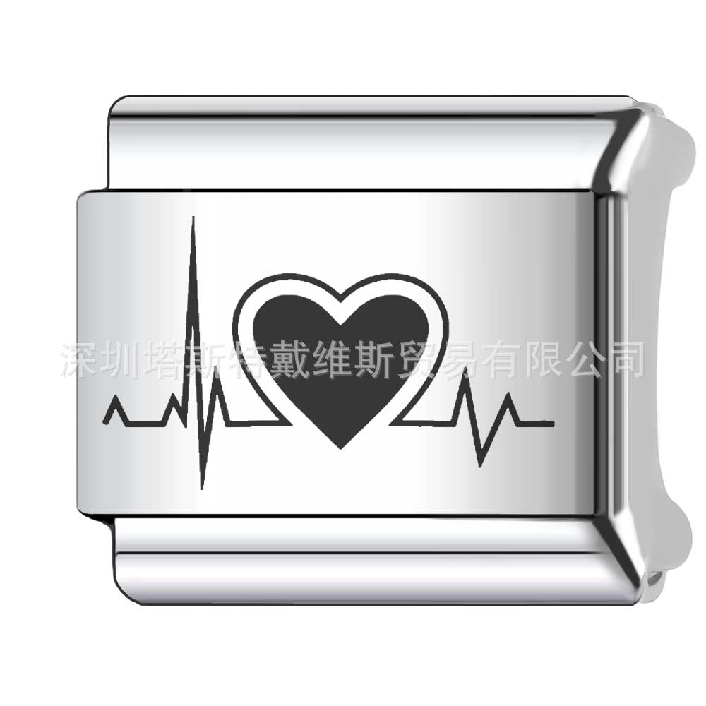 Wholesale 9mm Italian Charm Starter Bracelets DIY square Single Section Creative Stainless Steel Composable Bracelet