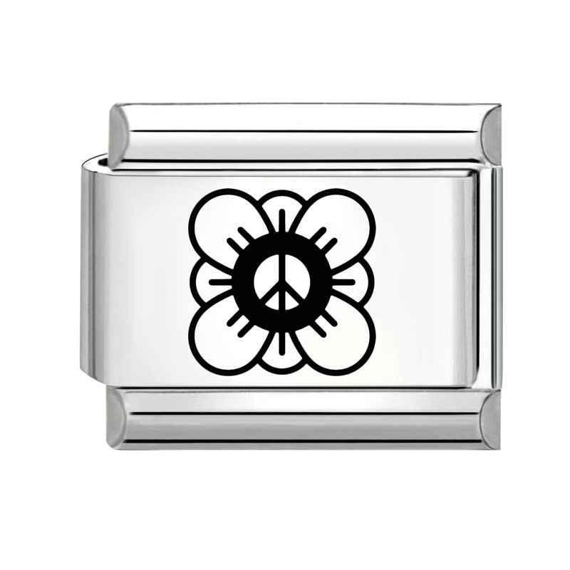 Wholesale Italian modular bracelet 9mm DIY splicing detachable stainless steel cartoon engraving combinable bracelet