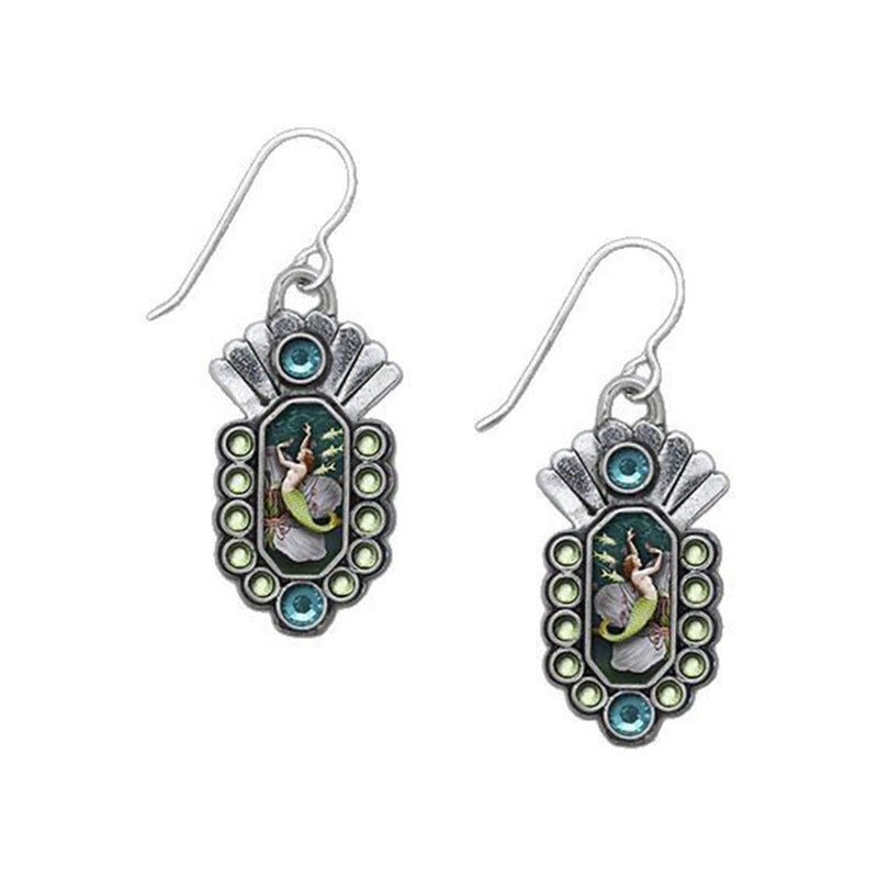 Wholesale Creative geometric diamond enamel earrings