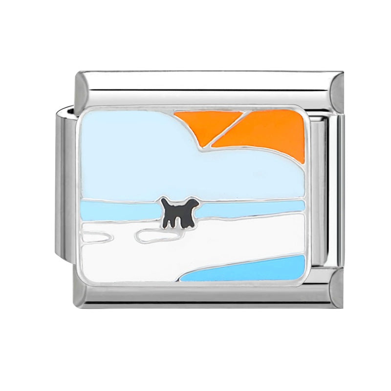 Wholesale  Italian Charm Bracelet 9mm DIY  Blue Series Creative Stainless Steel Composable Bracelet