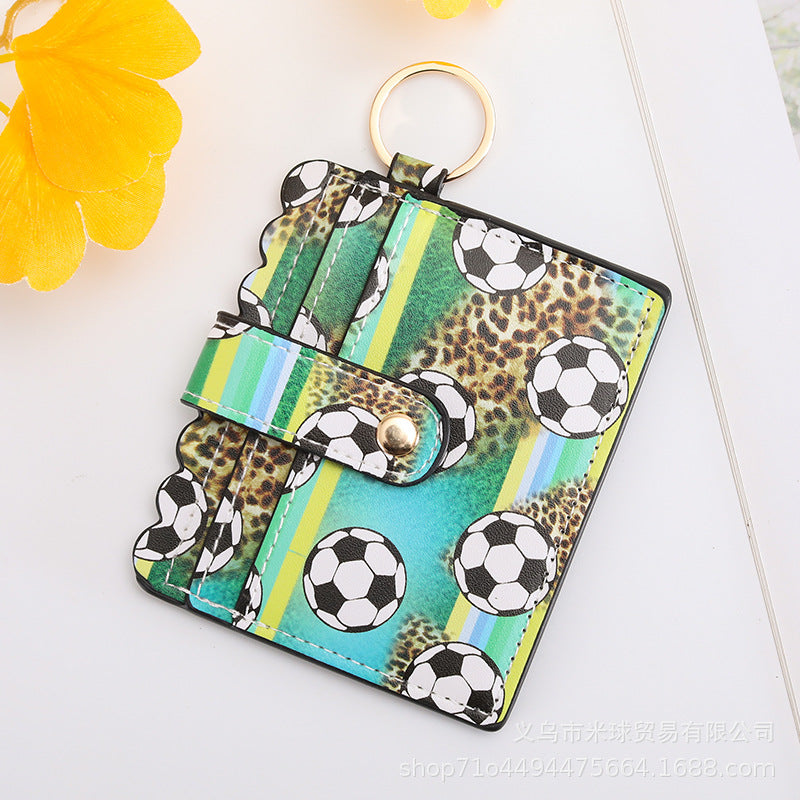 Wholesale Baseball Softball Leopard Print Cow Print PU Pickup Bag Keychain ACC-KC-HaoBao001