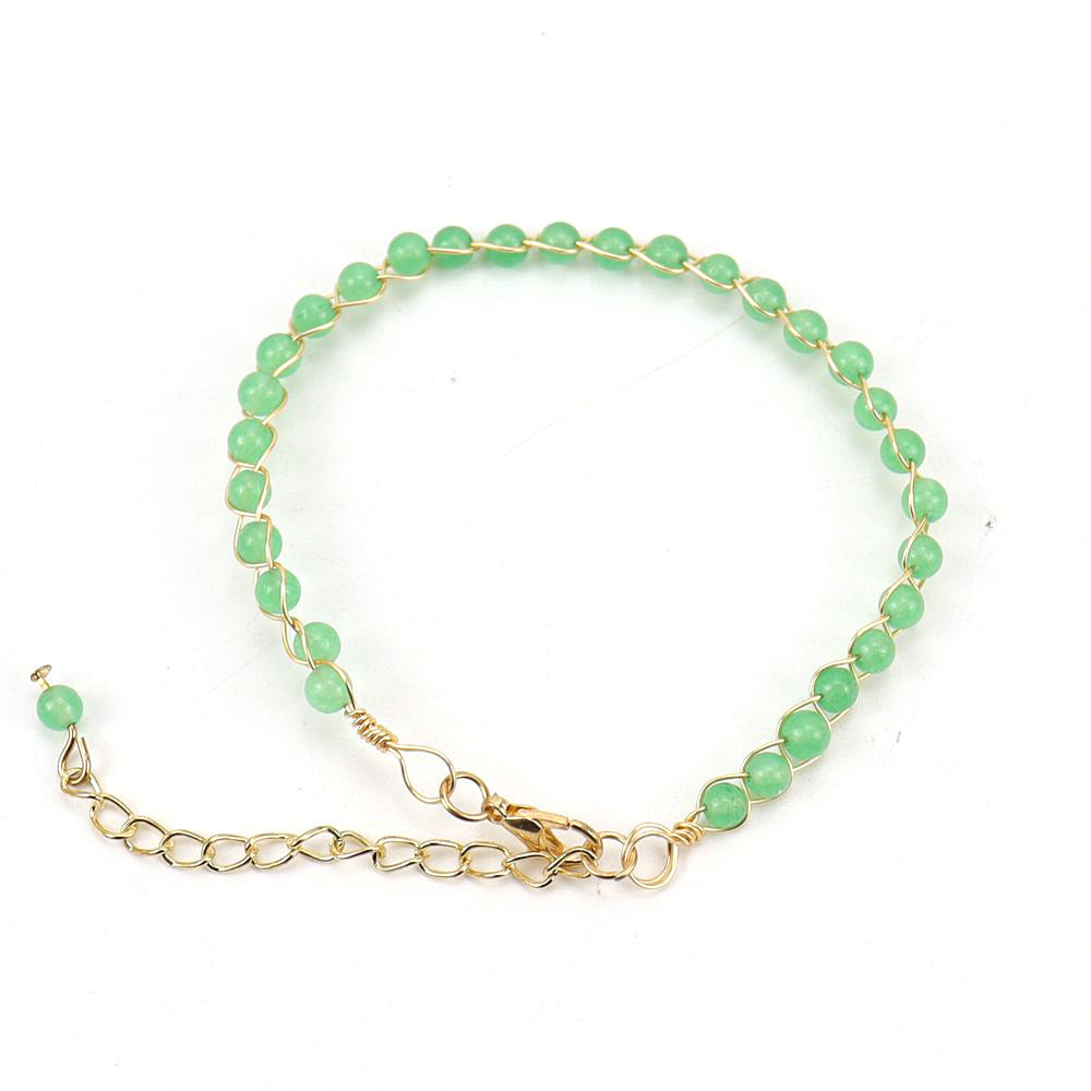 Wholesale Handmade Gold Wrapped Red Agate Crystal Bracelet Fashion Jewelry Accessory for Women Gift